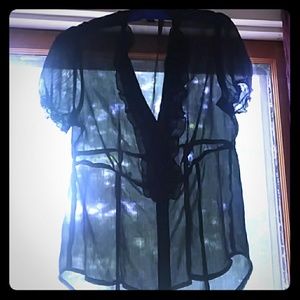 Sheer ABstudio black blouse.